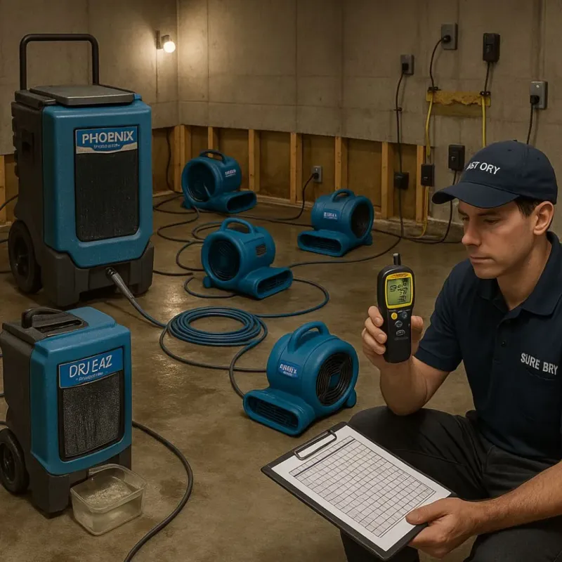 Structural Drying and Dehumidification process in Emigsville, PA